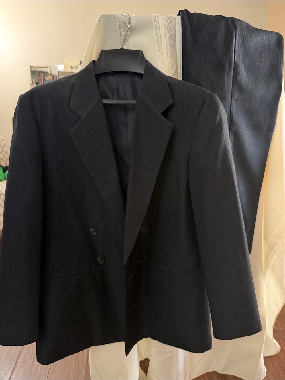 Van Heusen Boys Black Double-Breasted Suit Set